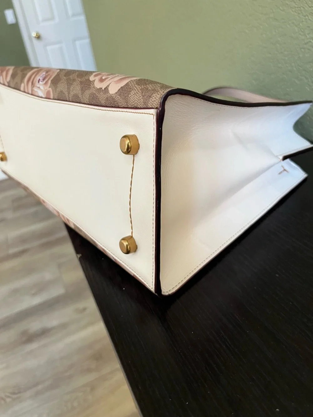 Coach Charlie Rose Print Large Satchel Bag - Picture 10 of 12